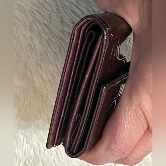 Dior Dark Maroon Embossed Leather Bifold wallet - Picture 3 of 11